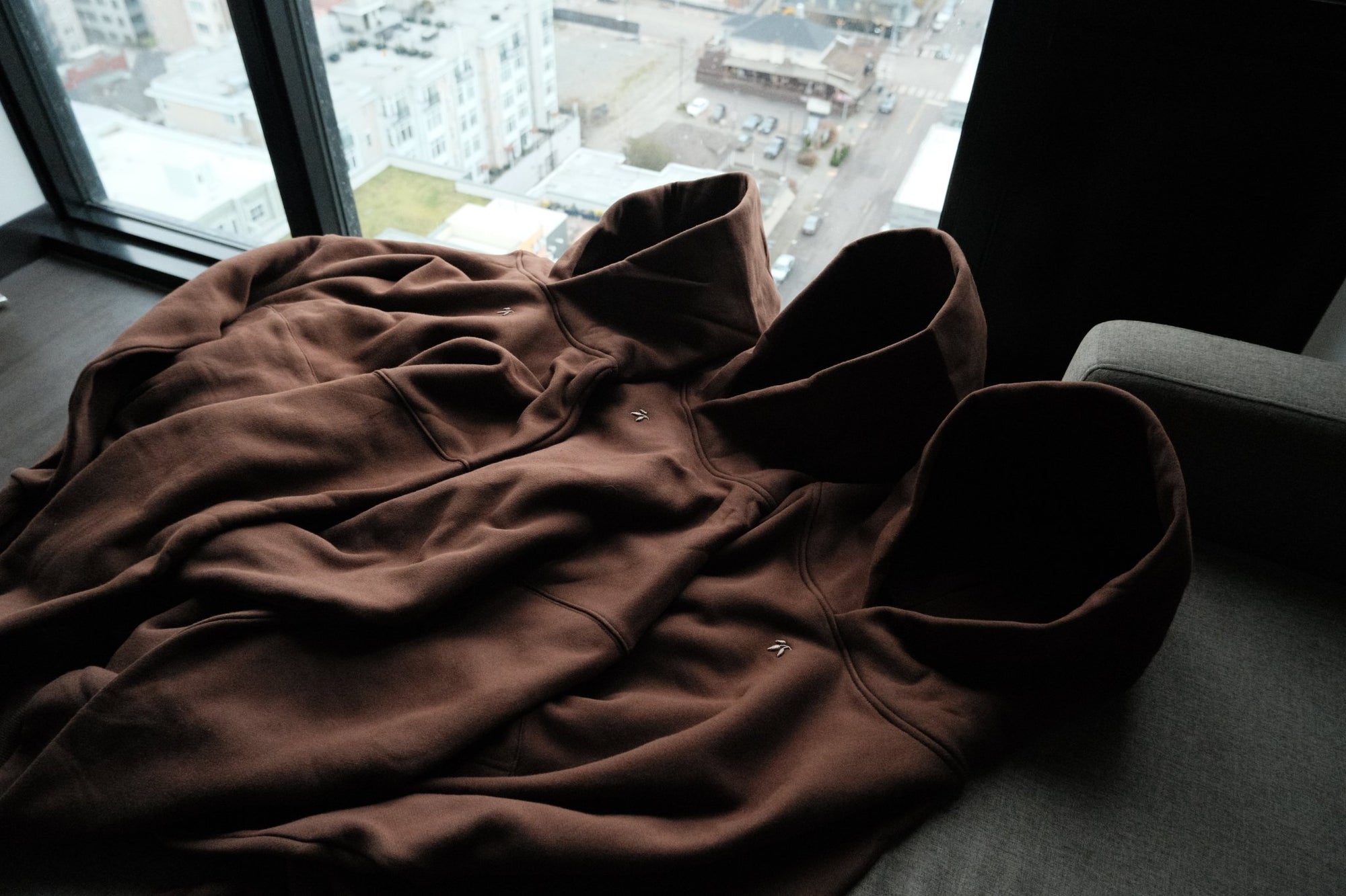 Organic dark brown hoodie